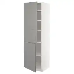 IKEA Metod Høyskap med hylleplater/2 dører, hvit/bodbyn grå, 60x60x200 cm tilbud