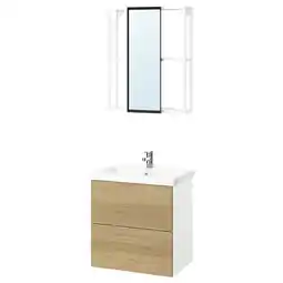 IKEA Enhet Bad, hvit/eikemønstret, 64x43x65 cm tilbud