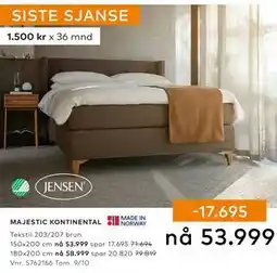Skeidar MAJESTIC KONTINENTAL tilbud