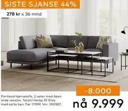 Skeidar Portland hjørnesofa, NOK 9999 tilbud