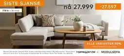 Skeidar Mandal hjørnesofa, NOK 27999 tilbud