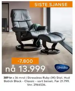 Skeidar Stressless Ruby (M) Stol, NOK 13999 tilbud