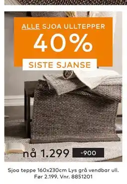Skeidar Sjoa teppe, NOK 1299 tilbud