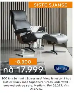 Skeidar Stressless View lenestol, NOK 17999 tilbud