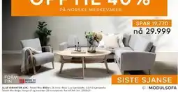Skeidar Noor Lux hjørnesofa,, NOK 29999 tilbud