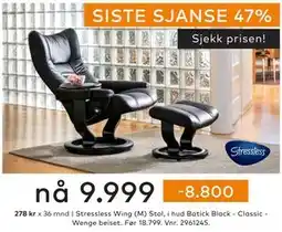 Skeidar Stressless Wing (M) Stol, NOK 9999 tilbud