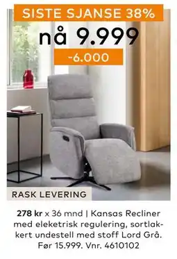 Skeidar Kansas Recliner, NOK 9999 tilbud