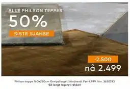 Skeidar Philson teppe, NOK 2499 tilbud