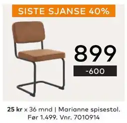 Skeidar Marianne spisestol, NOK 899 tilbud