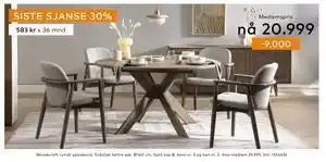 Skeidar Woodcraft rundt spisebord, NOK 29999, Medlemspris tilbud