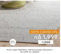 Skeidar Nordic teppe, NOK 1999 tilbud