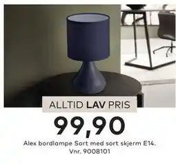 Skeidar Alex bordlampe, NOK 99.9 tilbud