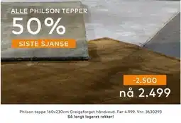 Skeidar ALLE PHILSON TEPPER tilbud