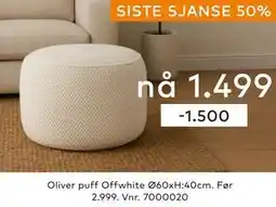Skeidar Oliver puff, NOK 1499 tilbud