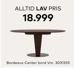 Skeidar Bordeaux Center bord, NOK 18999 tilbud