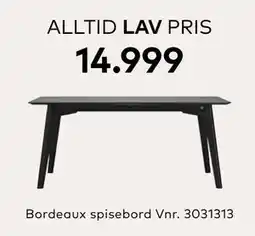 Skeidar Bordeaux spisebord, NOK 14999 tilbud
