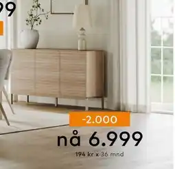Skeidar Linley skjenk, 3 dører, NOK 6999 tilbud