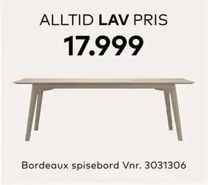 Skeidar Bordeaux spisebord, NOK 17999 tilbud