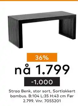 Skeidar Straa Benk, NOK 1799 tilbud