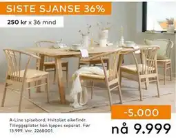 Skeidar A-Line spisebord,, NOK 9999 tilbud