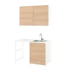 IKEA Enhet Tøyvask, hvit/eikemønstret, 139x63.5x87.5 cm tilbud