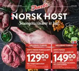 Jacobs ÅRETS FERSKE FÅRIKÅLKJØTT AV JÆREN SMAK LAM, NOK 129 tilbud