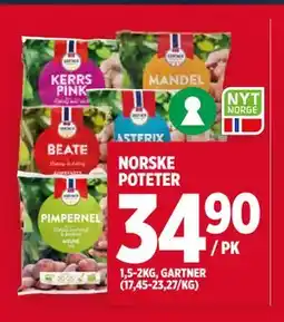 Meny NORSKE POTETER, NOK 34.9 tilbud