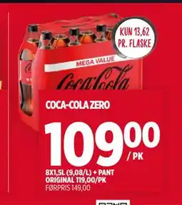 Meny COCA-COLA ZERO, NOK 109 tilbud