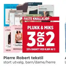 Meny Pierre Robert tekstil tilbud