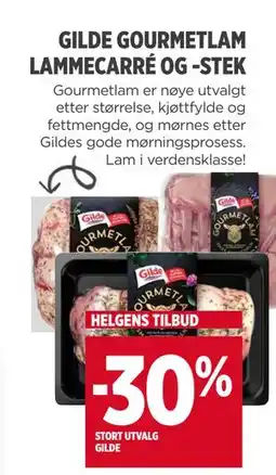 Meny GILDE GOURMETLAM LAMMECARRÉ OG -STEK tilbud