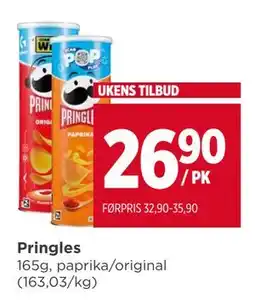 Meny Pringles, NOK 26.9 tilbud