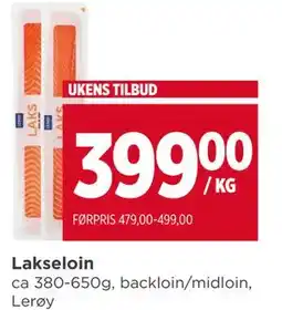 Meny Lakseloin, NOK 399 tilbud