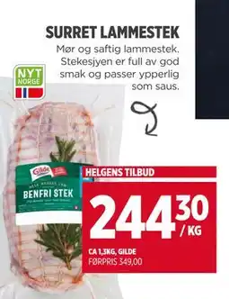 Meny SURRET LAMMESTEK, NOK 244.3 tilbud