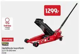 Jula Høytløftende lavprofiljekk 2,5 t 75-510 mm, NOK 1299 tilbud