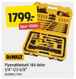 Jula Pipenøkkelsett 184 deler 1/4”-1/2-3/8”, NOK 1799 tilbud