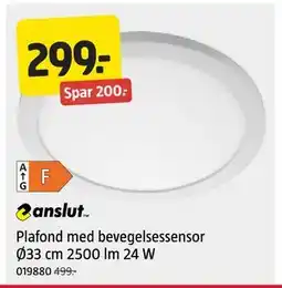 Jula Plafond med bevegelsessensor Ø33 cm 2500 lm 24 W, NOK 299 tilbud