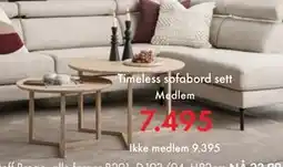 Fagmøbler Timeless sofabord sett, NOK 9395, Medlemspris tilbud