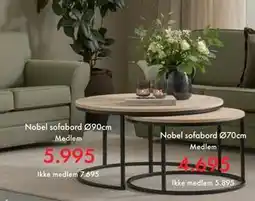 Fagmøbler Nobel sofabord Ø90cm, NOK 7695, Medlemspris tilbud
