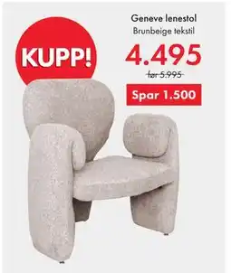 Fagmøbler Geneve lenestol, NOK 4495 tilbud