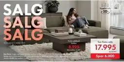 Fagmøbler San Remo sofa, NOK 17995 tilbud