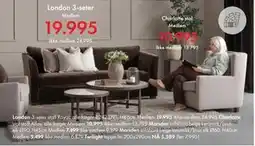 Fagmøbler London 3-seter, NOK 24995, Medlemspris tilbud