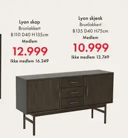 Fagmøbler Lyon skjenk, NOK 13749, Medlemspris tilbud