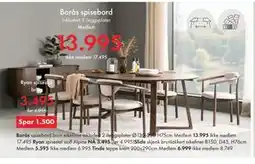 Fagmøbler Borås spisebord, NOK 17495, Medlemspris tilbud