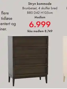 Fagmøbler Stryn kommode, NOK 8749, Medlemspris tilbud