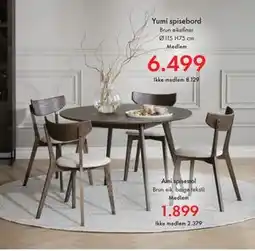 Fagmøbler Yumi spisebord, NOK 8129, Medlemspris tilbud
