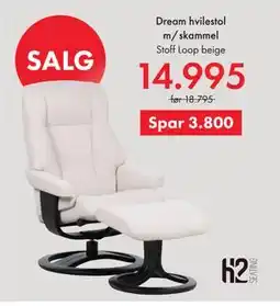 Fagmøbler Dream hvilestol m/skammel, NOK 14995 tilbud