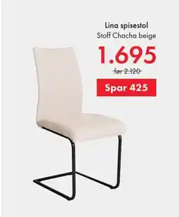 Fagmøbler Lina spisestol, NOK 1695 tilbud