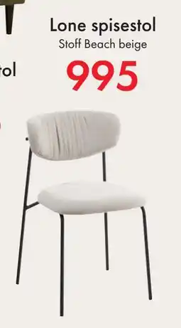 Fagmøbler Lone spisestol, NOK 995 tilbud