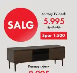Fagmøbler Karmøy TV-benk, NOK 5995 tilbud