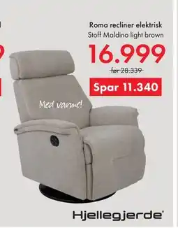 Fagmøbler Roma recliner elektrisk, NOK 16999 tilbud